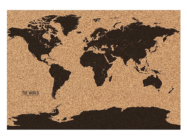 Пробковая карта мира